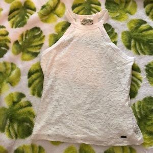 high neck lace tank